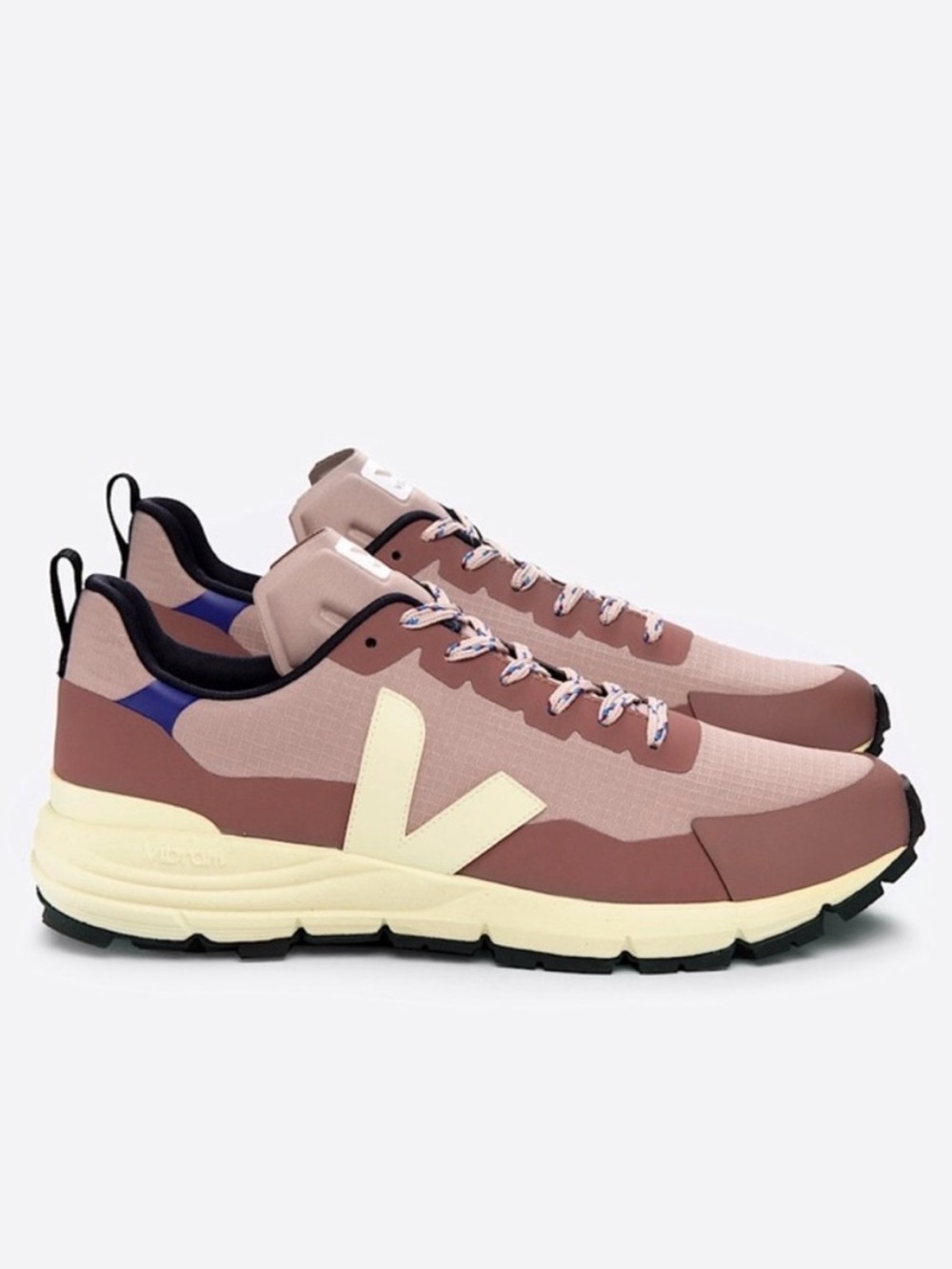 Veja Dekkan Sneakers in Dusty Rose, Cream & Blue Accent